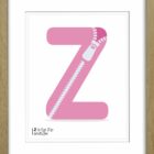 Z is for zip illustrated nursery and bedroom printed decoration for children and babies