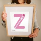 Z is for zip illustrated print for children and baby shower gift ideas