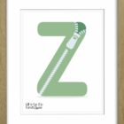 Z is for zip illustrated alphabet art from Blackbird Design Shop