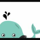 A children's whale illustration print for baby shower gift ideas