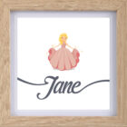 A princess bedroom decoration print for children with a custom name